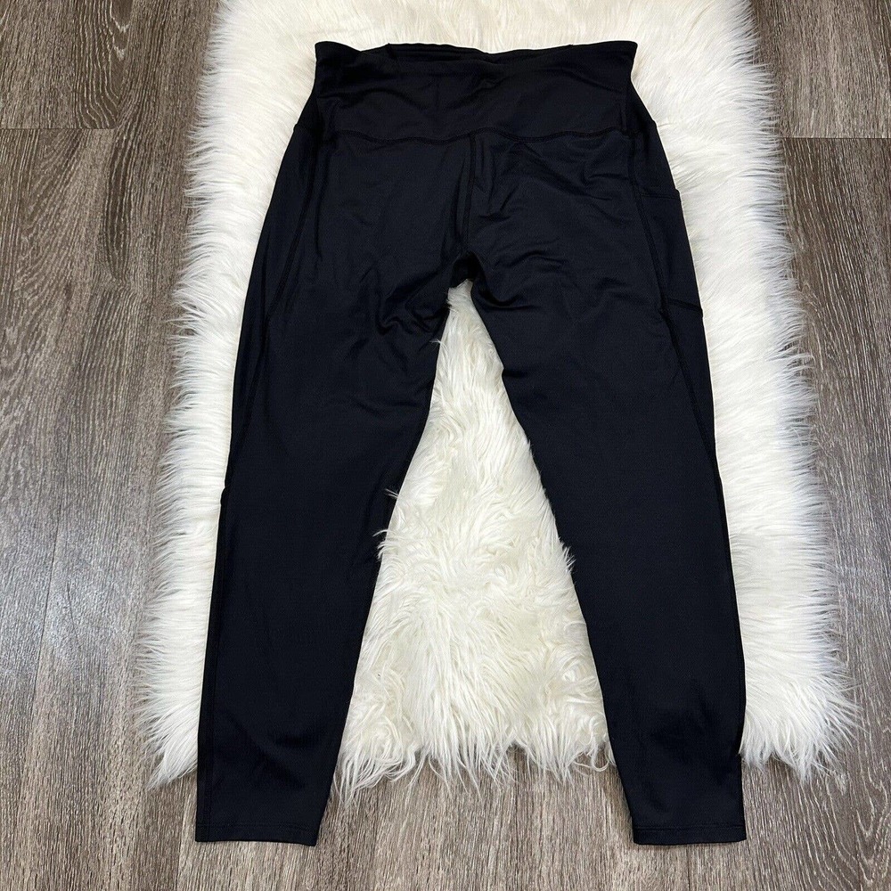 Tommie Copper Womens Lower Back Support Leggings XL Black High Waist